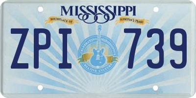 MS license plate ZPI739