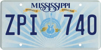 MS license plate ZPI740
