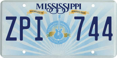 MS license plate ZPI744