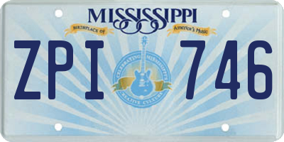 MS license plate ZPI746
