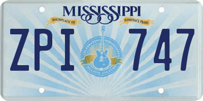MS license plate ZPI747