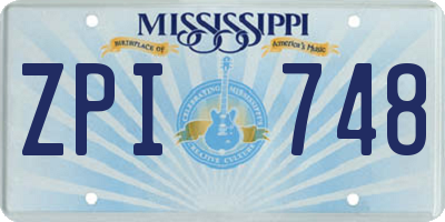 MS license plate ZPI748