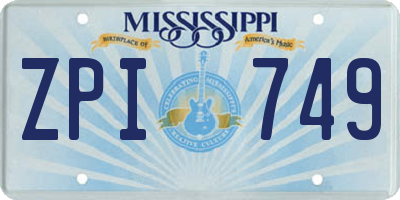 MS license plate ZPI749