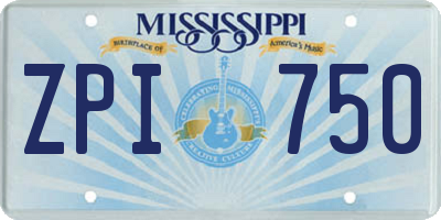 MS license plate ZPI750
