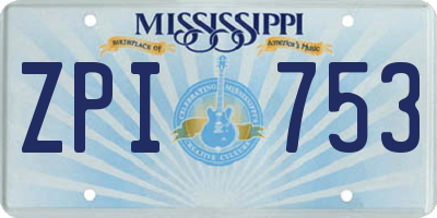 MS license plate ZPI753