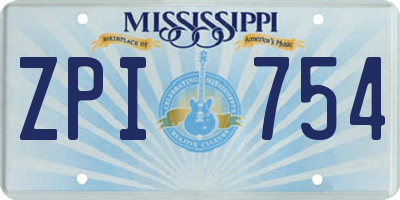 MS license plate ZPI754