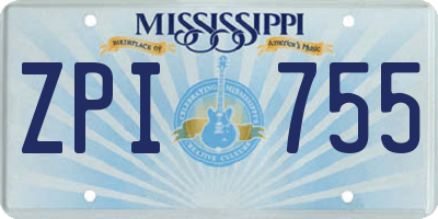 MS license plate ZPI755