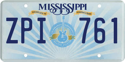 MS license plate ZPI761