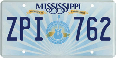 MS license plate ZPI762