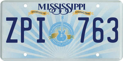 MS license plate ZPI763