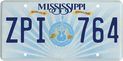 MS license plate ZPI764