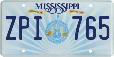 MS license plate ZPI765