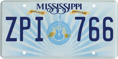 MS license plate ZPI766
