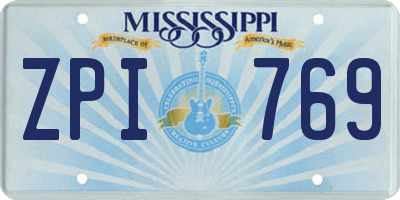 MS license plate ZPI769