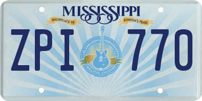 MS license plate ZPI770