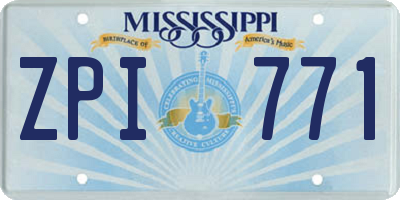MS license plate ZPI771