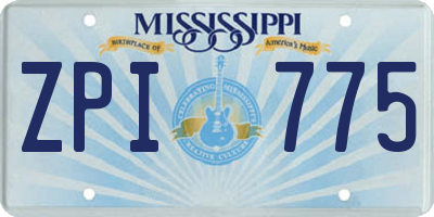 MS license plate ZPI775