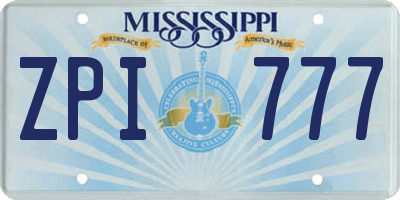 MS license plate ZPI777