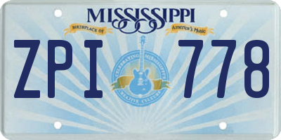 MS license plate ZPI778