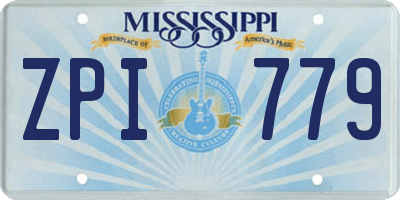 MS license plate ZPI779