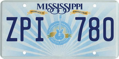 MS license plate ZPI780