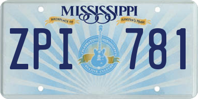 MS license plate ZPI781