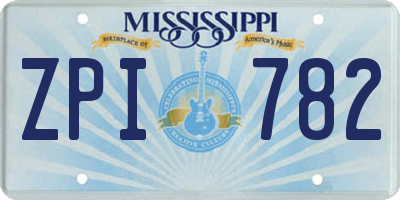 MS license plate ZPI782