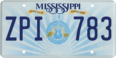 MS license plate ZPI783