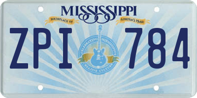 MS license plate ZPI784