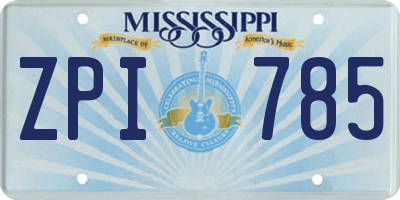 MS license plate ZPI785