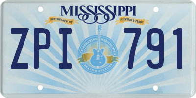 MS license plate ZPI791