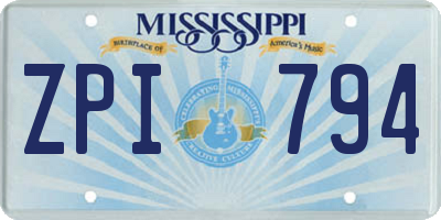 MS license plate ZPI794