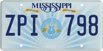 MS license plate ZPI798