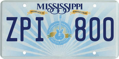MS license plate ZPI800