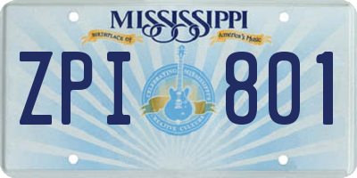 MS license plate ZPI801