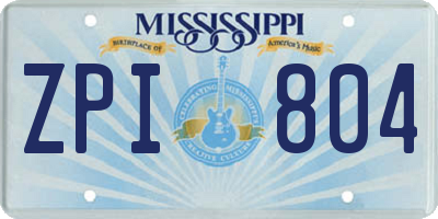 MS license plate ZPI804