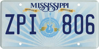 MS license plate ZPI806