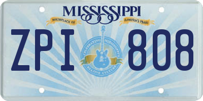 MS license plate ZPI808