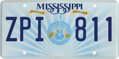 MS license plate ZPI811