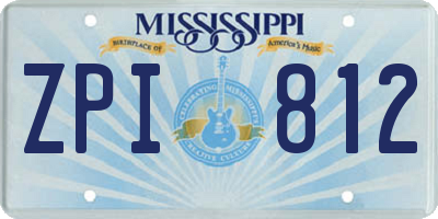 MS license plate ZPI812