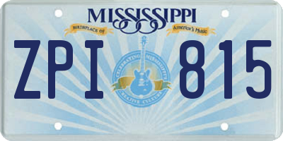 MS license plate ZPI815