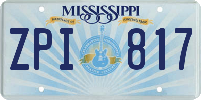 MS license plate ZPI817
