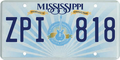 MS license plate ZPI818