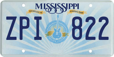MS license plate ZPI822