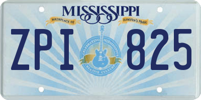 MS license plate ZPI825