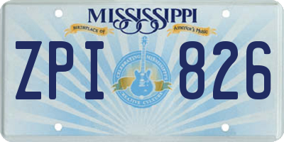 MS license plate ZPI826