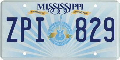 MS license plate ZPI829