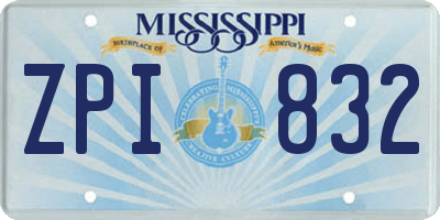 MS license plate ZPI832