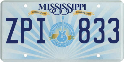 MS license plate ZPI833