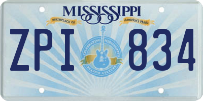 MS license plate ZPI834
